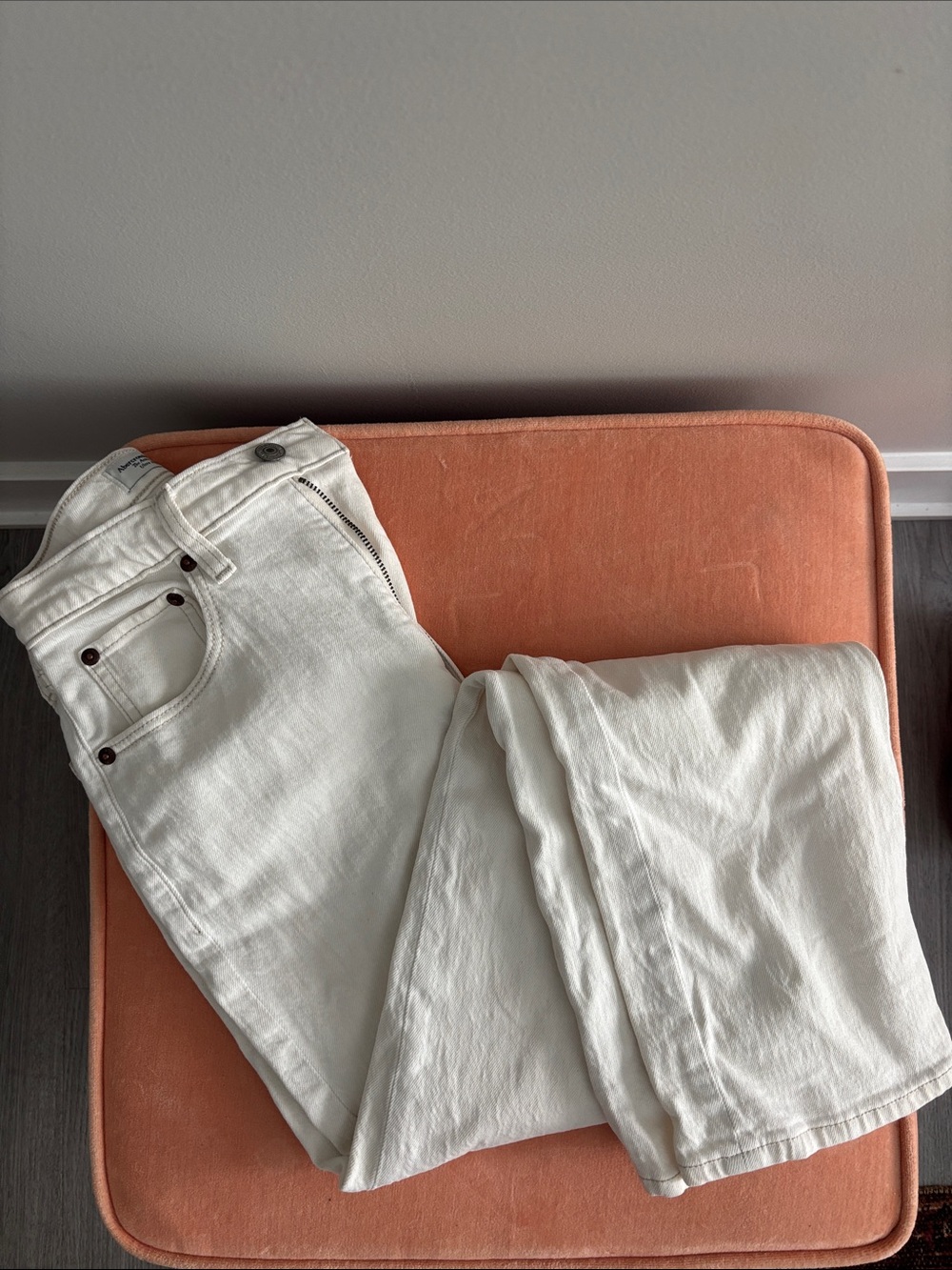 Abercrombie white jeans - The Ankle Straight Ultra High Rise